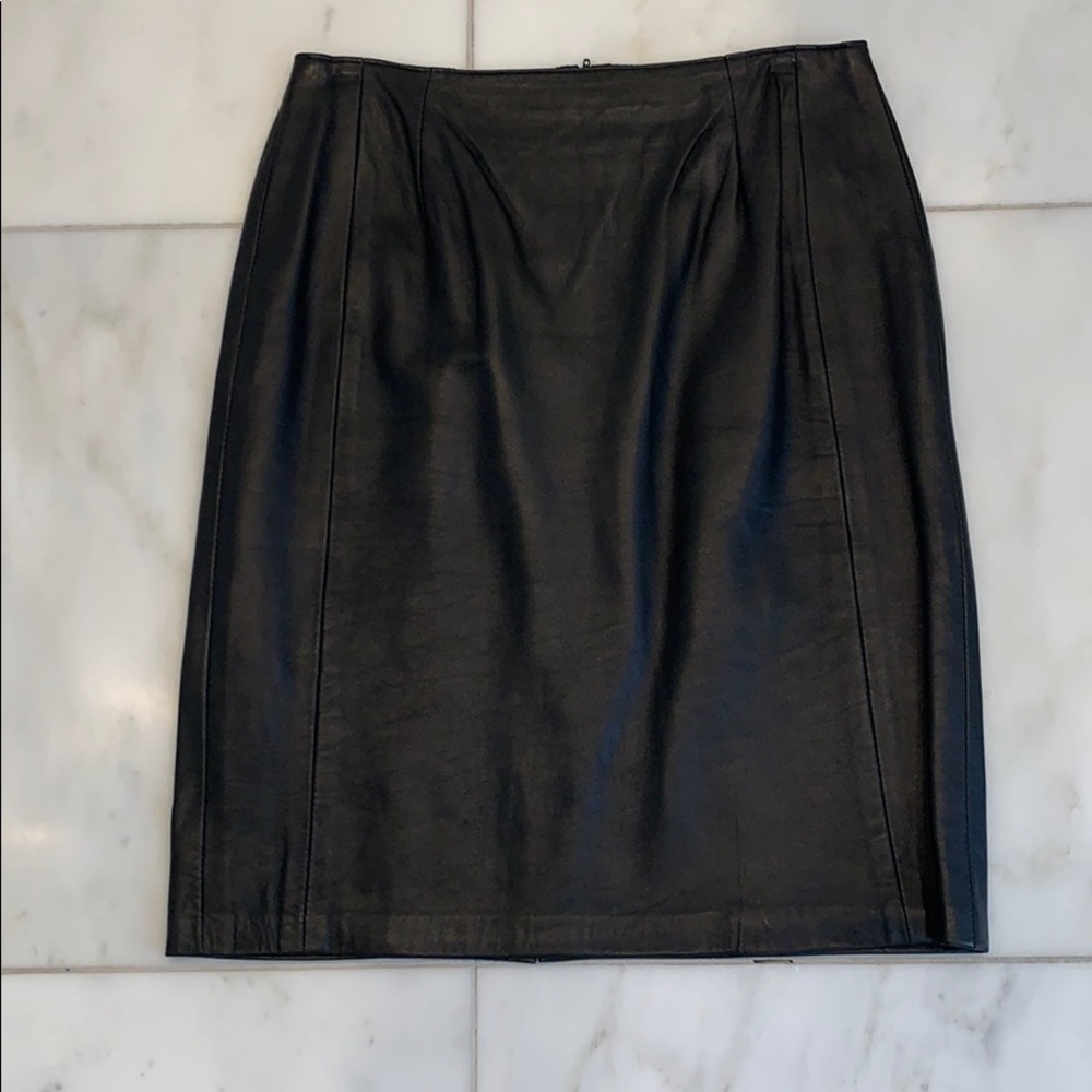 Saks Fifth Avenue  leather skirt vintage black